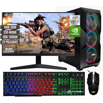 Torre Cpu Gamer Core I5 10400 Gpu 2g Hdmi 1tb 16gb Led 22 Pc