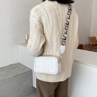 bandolera cruzada de piel sintética con estampado de cocodrilo #K-4 con solapa Bolso de moda de Color sólido para niña diseño de lujo 