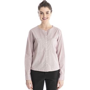 Collarless Button Down End On End Cotton Spandex Z