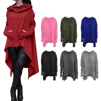 Euramerican mujeres del estilo con capucha larga con capucha de color sólido para la primavera de otoño 