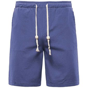 Pantalón bermuda deportivo corto casual de playa de verano para hombre Azul 
