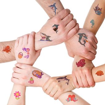 1020 piezas de pegatinas de tatuajes temporales de animales de dibu 