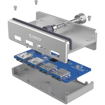 concentr ORICO-HUB de 4 puertos USB 3.0 de aluminio MH4PU tipo clip 