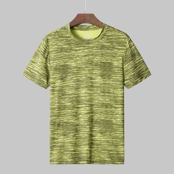 Ropa de exterior para hombre Top transpirable de secado rápido para Fitness correr y Deportes camiseta informal de verano con cuello redondo 