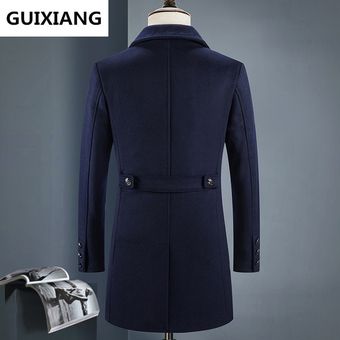 Gabardina gruesa de moda para hombre con doble botonadura de invierno chaqueta rompevientos in HON 