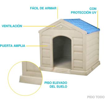 Casa Para Perro Mediano Grande Plastico Termica Resistente Cama
