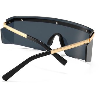 Peekaboo gafas de sol grandes de una pieza gafas de sol sin marco de metal par（#gold with red） 