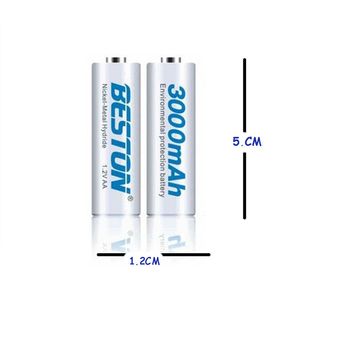 Bateria Pila Recargable AA X4 Beston 2100mah 1.2v