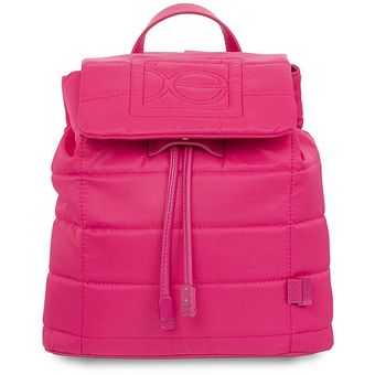 Bolso-mochila de mujer en materiales reciclados rosa