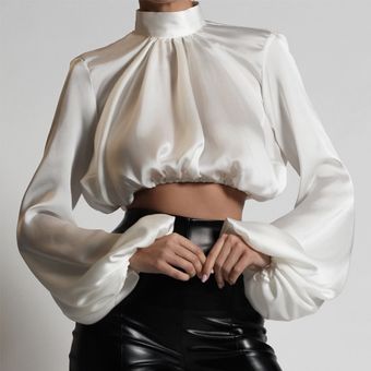 blusas cuello alto elegantes