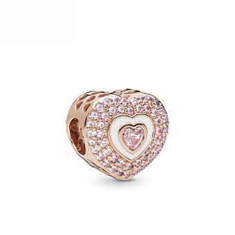 925 Plata Esterlina Rose Golden Flower Tree Colgate Diy Dama 925 Plata Esterlina Rose Golden Flower Tree Colgate Diy Dama