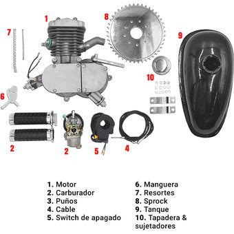 Kit Motor Bici Moto 80CC para Bicicletas