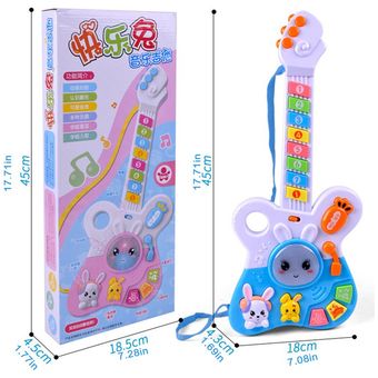 Juguete de la guitarra 1pcs del instrumento musical eléctrico educativo colorido del juguete de dibujos animados 