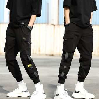 Ropa nueva de los hombres Multi bolsillos Cargo de harén pantalones Hip Hop Casual Hombre Pantalones chándal pantalones de moda Harajuku pantalones de los hombres #KX2203 