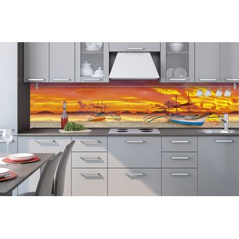 Multicolor Papel Tapiz para Cocina Dimex Line Barco 180x60 cm 
