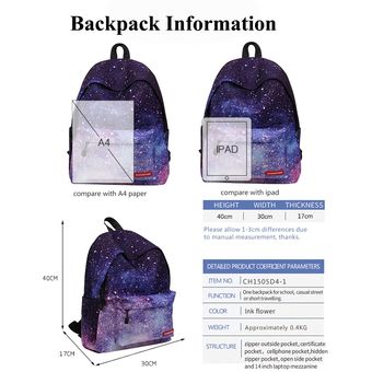 Nueva Mochila Galaxy Star Escuela para niñas adolescentes espacio im 