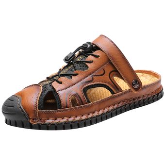 Tamaño grande 48 Sandalias de senderismo para hombre al aire libre Zapatos de vadeo hechos a mano de alta calidad Marrón 