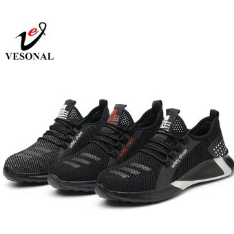 calzado antigolpes VESONAL-botas de trabajo informales de verano para hombre zapatillas transpirables con punta de acero seguridad para construcción zapatos de seguridad 