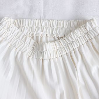 Seoulish-faldas largas plisadas de piel sintética para mujer faldas 