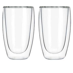 Set 2 Mug Glasso Vasos Doble Pared Vidrio 473 ML Generico