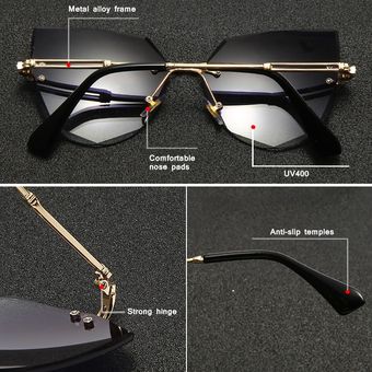 Diseño de marca de gafas Pilotos sin marco retro Gafas demujer 