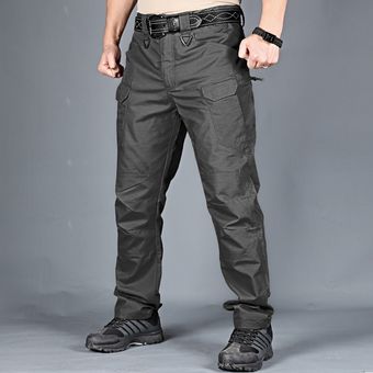 #Black Camo Pantalones militares de senderismo para hombre,pantalón de chándal táctico,impermeable,multibolsillos,para deportes al aire libre,montaña,Camo 