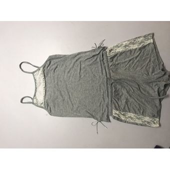pantalones cortos con cordón Las mujeres encaje costura ropa de dormir traje camisola sin espalda 