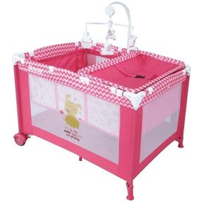 Cuna Corral D Bebe Zoo Baby Movil Musical Rosa