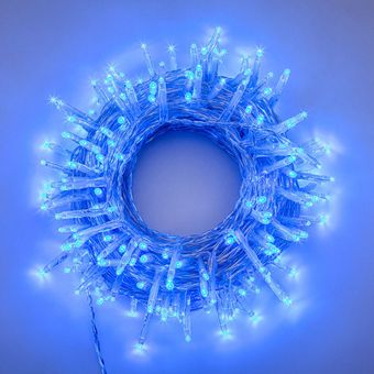 Extensión Luz LED Lineal 100 Luces 7mts Azul Cable Transparente TC-A 