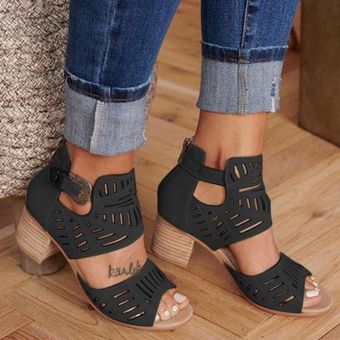 Sandalias de mujer cuña verano retro tobillo con elegantes sandalias 