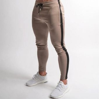 #Khaki black nologo Pantalones de gimnasio a la moda para hombre,pantalón largo informal para Fitness,chándal de algodón para correr 