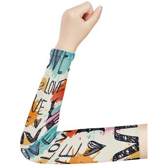 #Style7 Calentadores de brazo con estampado colorido para voleibol,cubierta de compresión deportiva para mano,protección UV para ciclismo y correr 