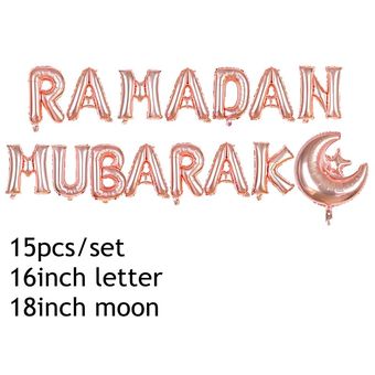 Eid Mubarak-globos de látex para decoración cartel de papel para Fe 