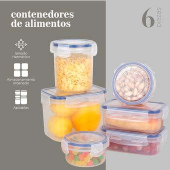 Juego De 4 Herméticos Toppers Cuadrados Profundos Contenedor De Alimentos