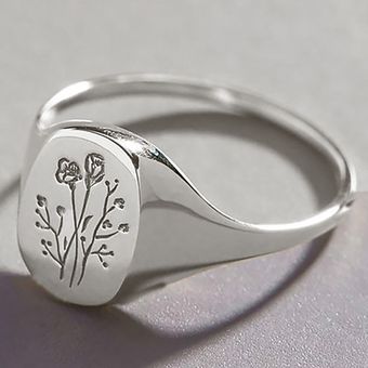 Delicado Anillo De Flores Silvestres Ovales Exquisito Diseño 