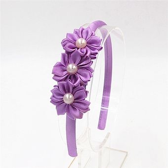 accesorios para el pelo de princesa Bonitas flores de Color liso diademas Aro para el pelo para niña accesorios para el pelo de perlas 