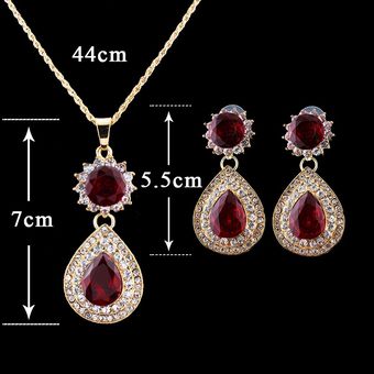 Allison Abel Crystal Gold Jewelry Set Mujer Encantadora De 