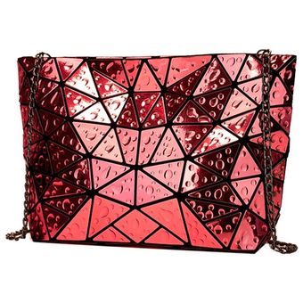 PUS plegable PU RHOMBUS RHOMBUS Modelo de gotas de lluvia Bolso de un solo hombro PUS plegable PU RHOMBUS RHOMBUS Modelo de gotas de lluvia Bolso de un solo hombro