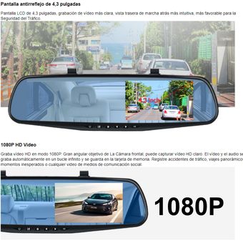 Camara De Espejo Para Carro Auto De Video Gravadora reversa y Frontal HD  Noctur