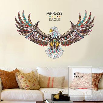 Águila decoración del dormitorio Pegar desprendible transparente de PVC impermeable pared Pegar-colorido-Eagle 