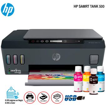 Impresora HP Smart Tank 500 Escáner Color Multifuncional USB 4SR29A