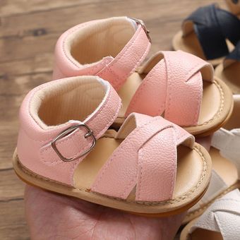 Sandalias antideslizantes de cuero PU para niños pequeños zapatos de princesa sandalias de fondo suave para bebés verano de 