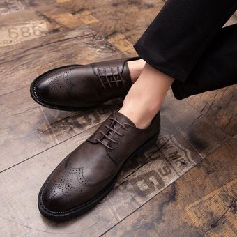 Zapatos formales para hombre de gran tamaño con cordones de cuero 