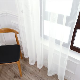 1pc blanco  rosa  azul neto cortina de tul gasa ventana transparente para la sala de estar Dormitorio-Blue 