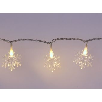 20 Luces Led Figuras Snowflake Acrilico Navidad 