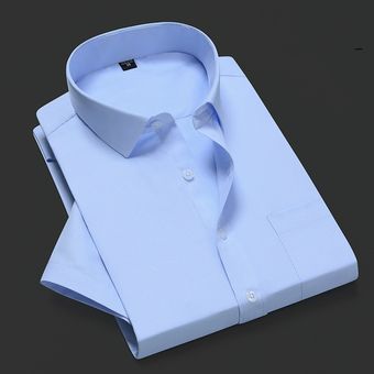Camisa ajustada de manga corta para hombre,camis #186-1 white plain 