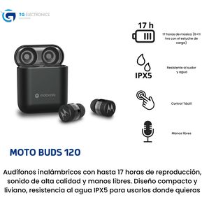 Audifonos Motorola Moto Buds 120 Inalambricos Color Negro