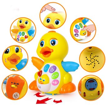 Educación Temprana Universal EQ-juguetes eléctricos para bebés juguete de baile de pato amarillo música infantil 