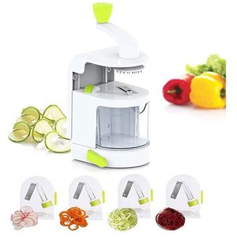 Rallador Espiral Manual Cortador Picador Vegetales Frutas Tiras Largas