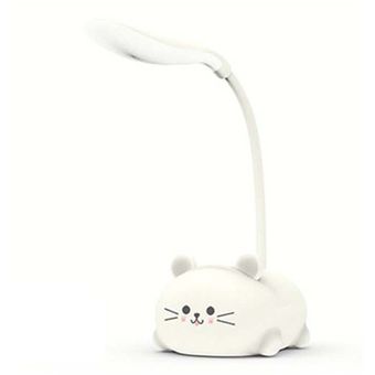 Lámpara de mesa dibujos animados lindo mascota gato noche luz USB recargable LED mesa de mesa 